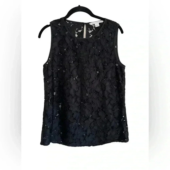 Diane Von Furstenberg Lace Madalena Top in Black - Picture 5 of 13